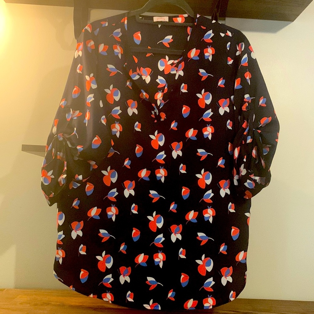 Pixley floral popover blouse